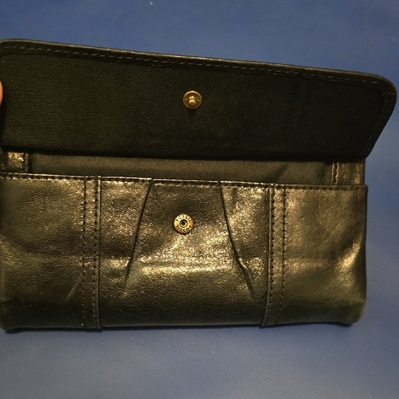 Fossil Black Leather Long Live Vintage Clutch Wallet‎ Organizer - Picture 2 of 10